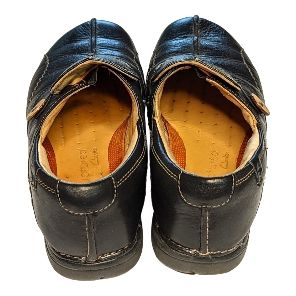 Clarks Structured Soft Black Leather Side Button Women's Shoes Size 6M - Picture 6 of 13